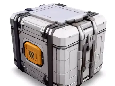 SciFi Storage Crate Game Asset Low-poly 3D model