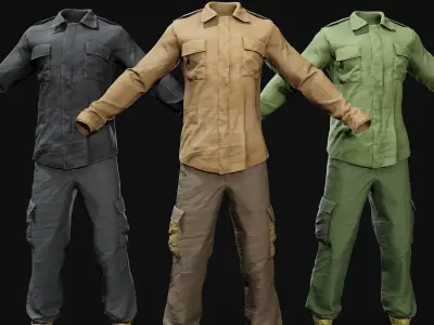 Character Clothes Vol 01 realtime unreal Low-poly 3D model