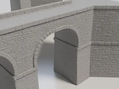 HO Scale Modular Stone Bridge - Customizable Lengths and Heights 3D print model