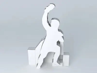 The Pipila sculpture of man holding ball 3D model