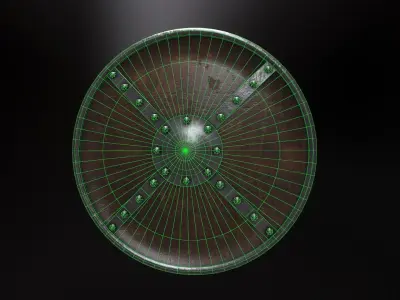 Wooden Medieval Shield Low-poly 3D model purchase