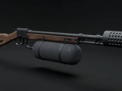  Flamethrower low-poly Low-poly 3D model
