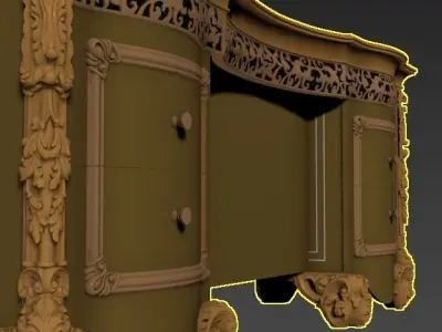 makeup tables 3D model 3D model