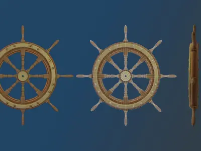 Ship rudder Low-poly 3D model