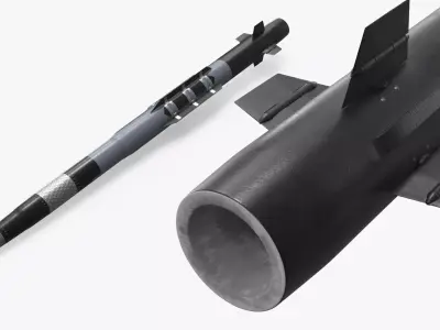 Interceptor Weapon Missile Black Gray 3D model