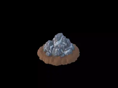 Low Poly Stylized Silver Ore Deposit Low-poly 3D model