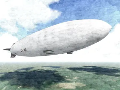 The Airship in sky Free 3D model
