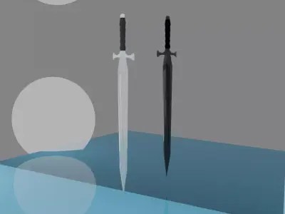 Low poly sword Free low-poly 3D model 7