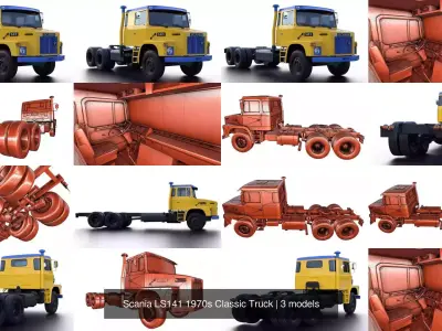 Scania LS141 1970s Classic Truck 3D Model Pack