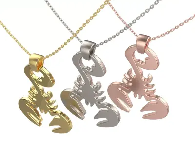 Scorpio zodiac pendant 3D print model