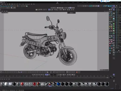 Honda DAX 125 2025 C4D modeling physical rendering 3D model