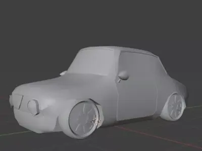 Low-Poly Red Sports Car Game-Ready PBR Vehicle Stylistic FBX OBJ Low-poly 3D model