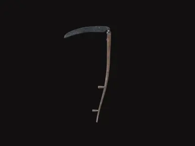 Medieval Scythe Low-poly 3D model
