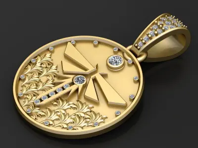 DRAGONFLY INSECT DESIGN COIN PENDANT 3D PRINTABLE MODEL 3D print model