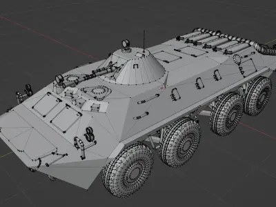BTR-70 Low-poly 3D model