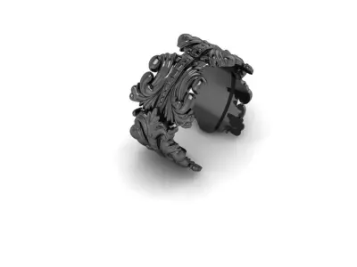 Antique ornate rose gold ring 3D print model