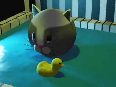 Cat and duck 3D model