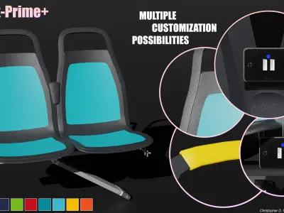 InSight Prime American Seating with QSTRAINT Security Systems 3D model