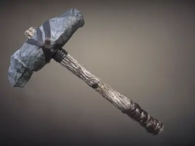 Axe stone Low-poly 3D model