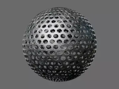 Circular Metal Grate Seamless PBR Material Texture