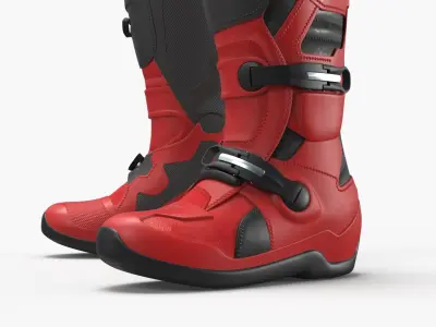  Off Road Enduro Protective Boots Red Black 