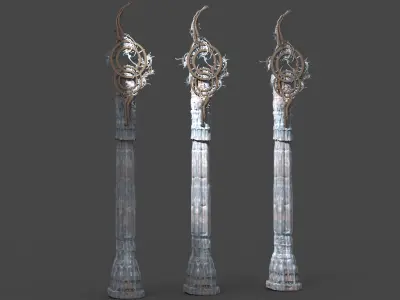Art deco illusionist Tower Low-poly 3D model