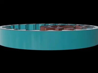 Animated Gears 4 3D model
