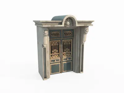 Ancient architectural structure gate 3D model