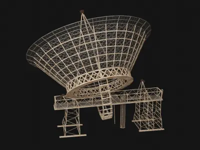 POST APO SATELLITE ANTENNA DISH IMPROVISED DESTROYED COLLECTION Low-poly 3D model