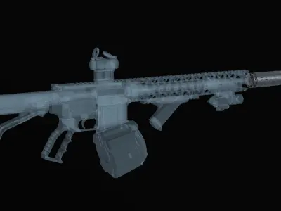 SilencerCo Hybrid 46 multi caliber silencer Low-poly 3D model