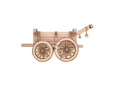 Wooden Cart 3D Printable Model 3D print model get