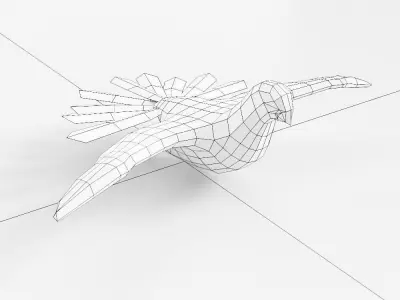 Bird 3d model origami Low-poly 3D model purchase