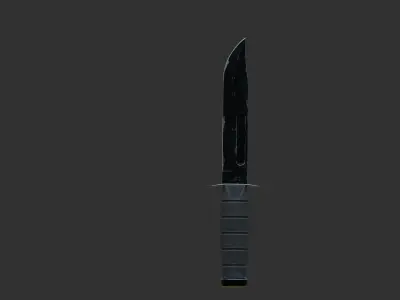 Knife battle model 3D for game asset Low-poly 3D model