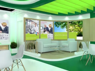 Exhibition Stand Stall Two Side Open 12X6 3D model