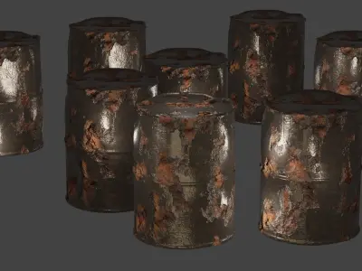 rust barrel Low-poly 3D model purchase