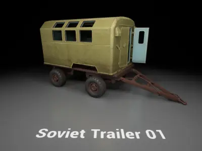 Post Soviet Trailer  - UE5 Low-poly 3D model
