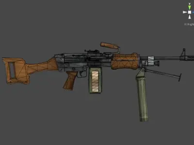 Grenade launcher Gun low poly 3D model Low-poly 3D model