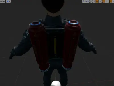 Jetpack man in futuristic suit 3D model