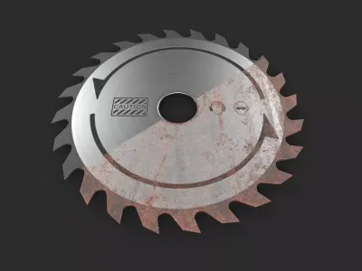 Saw - circular sawblade Low-poly 3D model