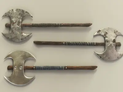Double AXE Low-poly 3D model