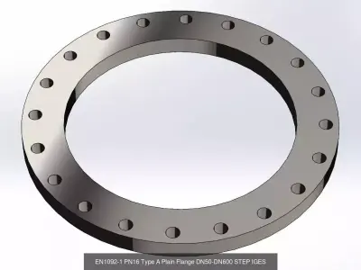 EN1092-1 PN16 Flange Pack DN50-DN600 CAD Models