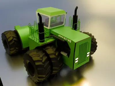 Construction Loader and Farming Tractor Low-poly 3D model