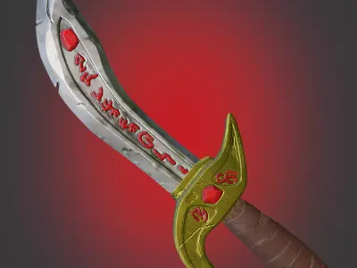 Magic Dagger with Runes LOW-Poly  PBR GameReady Low-poly 3D model