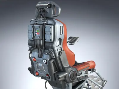 Sci-fi Pilot Seat1 3D model