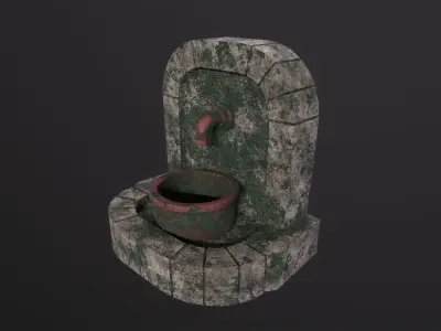 Old Water Fountain 3D Model Low-poly 3D model