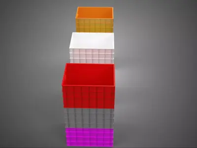 STACK STACKED STACKABLE PLASTIC CRATE BOX CONTAINER STORAGE ROW 3D model