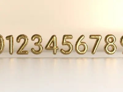 Foil Balloons Letters and Numbers 3D model