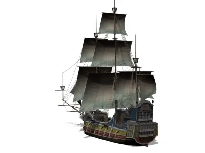 Galleon Low-poly 3D model from CGTrader