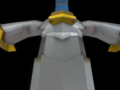 Low Poly Metallic Fantasy Sword Low-poly 3D model