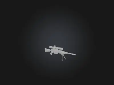 Sniper Rifle Low-poly 3D model 15